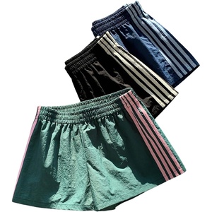image:imageMakeMeChic Womens 3 Pack Striped Track Shorts Y2k Elastic Waist Sports Sweat ShortsMulticolor