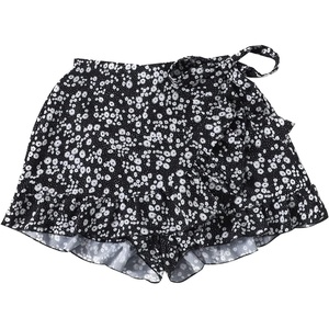 image:imageMakeMeChic Womens Boho Casual Mini Shorts Cute Floral Ruffle Skorts High Waisted Flowy Skirts Summer Vacation ShortsBlack a