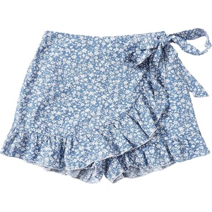 image:imageMakeMeChic Womens Boho Casual Mini Shorts Cute Floral Ruffle Skorts High Waisted Flowy Skirts Summer Vacation ShortsMulti Blue