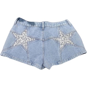 image:imageMakeMeChic Womens Cheetah Print Denim Shorts Star Pattern Low Waist Y2k Jean Mini ShortsBlue