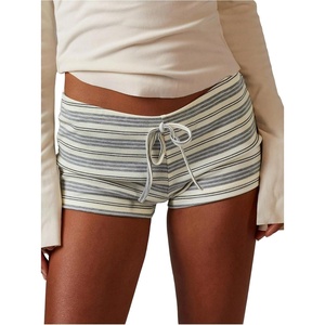 image:imageMakeMeChic Womens Striped Micro Shorts Low Rise Y2K Summer Cute Booty ShortsMulticolor