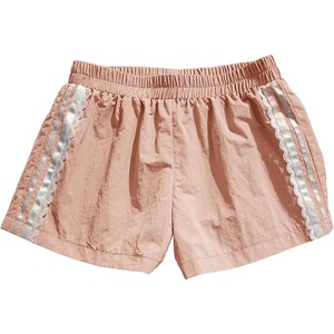 image:imageMakeMeChic Womens Striped Summer Shorts Workout Running Shorts Mini Micro Sweat Track Shorts Gym Athletic WearLace Pink and White