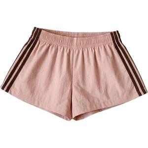image:imageMakeMeChic Womens Striped Summer Shorts Workout Running Shorts Mini Micro Sweat Track Shorts Gym Athletic WearLight Pink and Brown