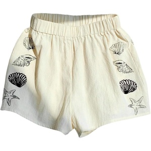 image:imageMakeMeChic Womens Summer Shorts Starfish High Elastic Waist Casual Beach ShortsWhite
