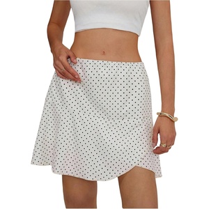 image:imageMakeMeChic Womens Y2k Polka Dots Mini Skirt Low Waist Wrap Ruffle A Line SkirtsApricot