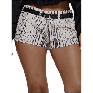 image:imageMakeMeChic Womens Zebra Striped Mini Shorts Leather Low Rise Y2K Party Micro ShortsMulticolor