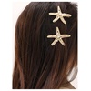 image:imageMAKEMECHIC Womens 23 Pcs Starfish Hair Clips Pearl Barrettes Hairpins Summer Beach Hair Accessories Gold OneSizeGold