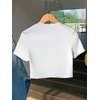 image:imageMAKEMECHIC Womens Cow Print Crop Tops Short Sleeve Western Country Concert Tee TopWhite C