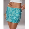 image:imageMAKEMECHIC Womens Floral Sequin Sparkly Mini Skirt Low Waist Bodycon Party Short SkirtsBlue