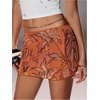 image:imageMAKEMECHIC Womens Floral Sequin Sparkly Mini Skirt Low Waist Bodycon Party Short SkirtsOrange