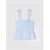 image:imageMAKEMECHIC Womens Sleeveless Cami Top Tie Shoulder Spaghetti Strap Backless Summer Y2K Crop TopsBlue