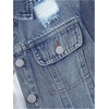 image:imageMakeMeChic Girls 2 Piece Outfits Ripped Raw Hem Long Sleeve Button Down Denim Jacket and Pleated Jean Skirt SetsBlue