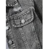 image:imageMakeMeChic Girls 2 Piece Outfits Ripped Raw Hem Long Sleeve Button Down Denim Jacket and Pleated Jean Skirt SetsDark Grey