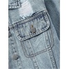 image:imageMakeMeChic Girls 2 Piece Outfits Ripped Raw Hem Long Sleeve Button Down Denim Jacket and Pleated Jean Skirt SetsLight Blue