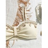image:imageMakeMeChic Girls 3 Piece Swimsuits Seashell Ruched Spaghetti Strap Bikini Set with Beach SarongsBeige