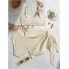 image:imageMakeMeChic Girls 3 Piece Swimsuits Seashell Ruched Spaghetti Strap Bikini Set with Beach SarongsBeige