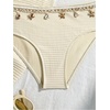 image:imageMakeMeChic Girls 3 Piece Swimsuits Seashell Ruched Spaghetti Strap Bikini Set with Beach SarongsBeige