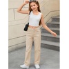 image:imageMakeMeChic Girls Baggy Straight Leg Jeans High Elastic Waisted Denim Pants Y2K Boyfriend Skater Streetwear 416YApricot