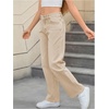 image:imageMakeMeChic Girls Baggy Straight Leg Jeans High Elastic Waisted Denim Pants Y2K Boyfriend Skater Streetwear 416YApricot