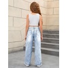 image:imageMakeMeChic Girls Baggy Straight Leg Jeans High Elastic Waisted Denim Pants Y2K Boyfriend Skater Streetwear 416YLight Wash