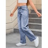 image:imageMakeMeChic Girls Baggy Straight Leg Jeans High Elastic Waisted Denim Pants Y2K Boyfriend Skater Streetwear 416YMedium Wash