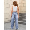 image:imageMakeMeChic Girls Baggy Straight Leg Jeans High Elastic Waisted Denim Pants Y2K Boyfriend Skater Streetwear 416YMedium Wash