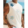 image:imageMakeMeChic Mens Summer Beach Tank Top Graphic Sleeveless Hawaiian Shirts Muscle Basic Top Vacation ShirtsWhite