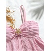 image:imageMakeMeChic Teen Girls 2 Piece Tankini Sets Metal Starfish Spaghetti Strap Summer Beach Modest SwimsuitPink