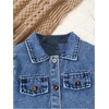 image:imageMakeMeChic Toddler Baby Girl 2 Piece Cute Outfits Long Sleeve Collared Denim Jacket and Pleated A Line Jean Skirt SetsBlue