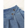 image:imageMakeMeChic Toddler Baby Girl 2 Piece Cute Outfits Long Sleeve Collared Denim Jacket and Pleated A Line Jean Skirt SetsBlue
