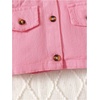 image:imageMakeMeChic Toddler Baby Girl 2 Piece Cute Outfits Long Sleeve Collared Denim Jacket and Pleated A Line Jean Skirt SetsPink