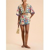 image:imageMakeMeChic Womens 2 Piece Summer Sets Boho Floral Crop Tops Wrap Skirt Set Resortwear Vacation OutfitsMulticolor
