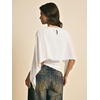 image:imageMakeMeChic Womens Asymmetrical Crop Tops Dressy Blouse Chiffon Mesh Sheer Summer Going Out TopsWhite
