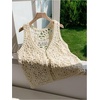 image:imageMakeMeChic Womens Boho Crochet Vest Tops Hollow Out Sleeveless Knit Beach Vacation TopsApricot