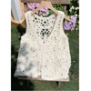 image:imageMakeMeChic Womens Boho Crochet Vest Tops Hollow Out Sleeveless Knit Beach Vacation TopsApricot