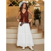 image:imageMakeMeChic Womens Boho Crochet Vest Tops Hollow Out Sleeveless Knit Beach Vacation TopsBrown