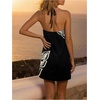 image:imageMakeMeChic Womens Boho Tropical Halter Mini Dress Tie Backless Summer Beach Vacation DressesBlack Floral