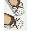 image:imageMakeMeChic Womens Bow Knot Polka Dots Ballet Flat Lace Mesh Beaded Closed Toe Summer Wedding ShoesCoffee Brown
