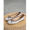 image:imageMakeMeChic Womens Bow Knot Polka Dots Ballet Flat Lace Mesh Beaded Closed Toe Summer Wedding ShoesCoffee Brown