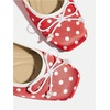 image:imageMakeMeChic Womens Bow Knot Polka Dots Ballet Flat Lace Mesh Beaded Closed Toe Summer Wedding ShoesRed