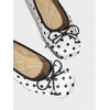 image:imageMakeMeChic Womens Bow Knot Polka Dots Ballet Flat Lace Mesh Beaded Closed Toe Summer Wedding ShoesWhite