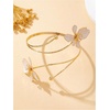 image:imageMakeMeChic Womens Bracelets Arm Cuff Upper Arm Flower Gold Bangles JewelryBeige Flower