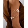 image:imageMakeMeChic Womens Bracelets Arm Cuff Upper Arm Flower Gold Bangles JewelryBeige Flower