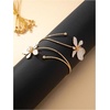image:imageMakeMeChic Womens Bracelets Arm Cuff Upper Arm Flower Gold Bangles JewelryBeige Flower