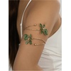 image:imageMakeMeChic Womens Bracelets Arm Cuff Upper Arm Flower Gold Bangles JewelryFlower Green