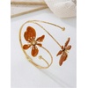 image:imageMakeMeChic Womens Bracelets Arm Cuff Upper Arm Flower Gold Bangles JewelryFlower Orange