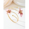 image:imageMakeMeChic Womens Bracelets Arm Cuff Upper Arm Flower Gold Bangles JewelryFlower Pink