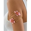 image:imageMakeMeChic Womens Bracelets Arm Cuff Upper Arm Flower Gold Bangles JewelryFlower Pink