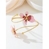 image:imageMakeMeChic Womens Bracelets Arm Cuff Upper Arm Flower Gold Bangles JewelryFlower Pink