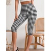 image:imageMakeMeChic Womens Capri Pants High Waisted Elastic Leggings Casual Yoga Going Out Dressy Capri PantsBlack and White
